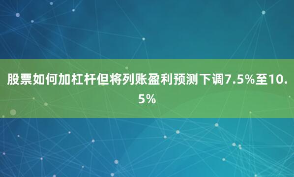 股票如何加杠杆但将列账盈利预测下调7.5%至10.5%
